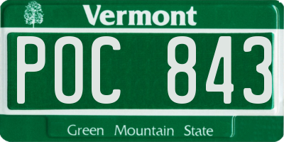 VT license plate POC843