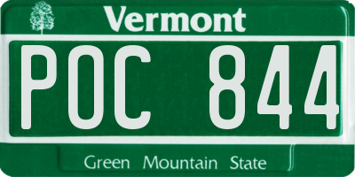 VT license plate POC844