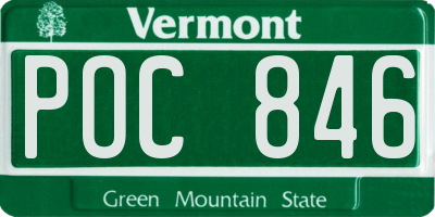 VT license plate POC846