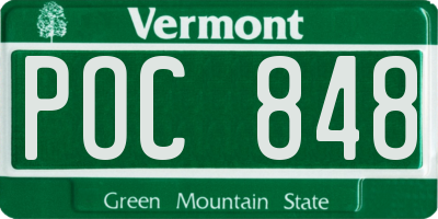 VT license plate POC848