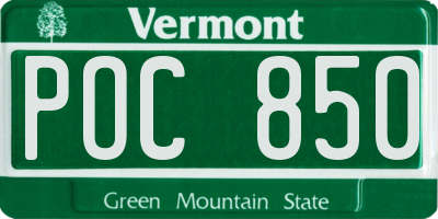VT license plate POC850