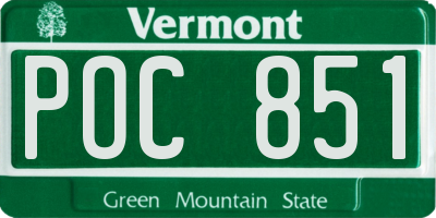 VT license plate POC851