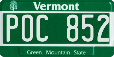 VT license plate POC852