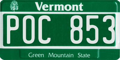 VT license plate POC853