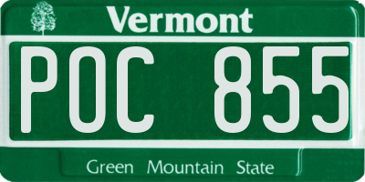 VT license plate POC855