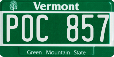 VT license plate POC857