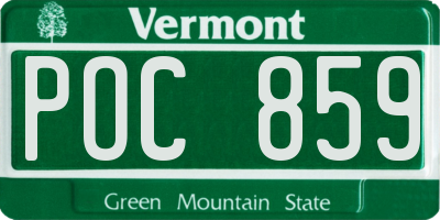 VT license plate POC859