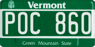 VT license plate POC860