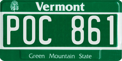 VT license plate POC861