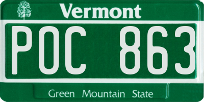 VT license plate POC863