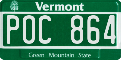 VT license plate POC864