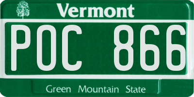 VT license plate POC866