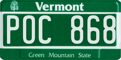VT license plate POC868