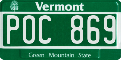 VT license plate POC869