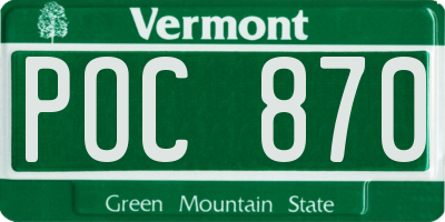 VT license plate POC870
