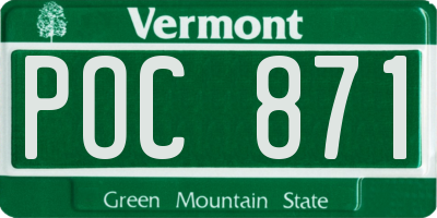 VT license plate POC871
