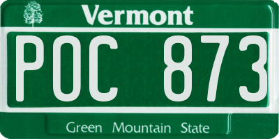 VT license plate POC873
