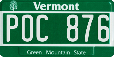 VT license plate POC876