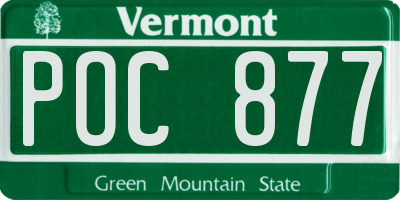 VT license plate POC877