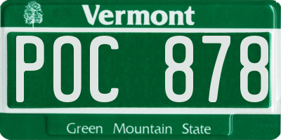 VT license plate POC878