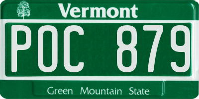 VT license plate POC879