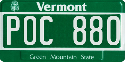 VT license plate POC880