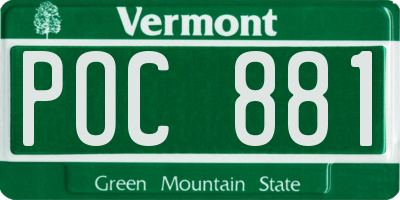 VT license plate POC881