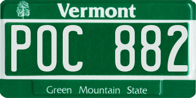 VT license plate POC882