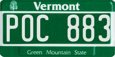 VT license plate POC883