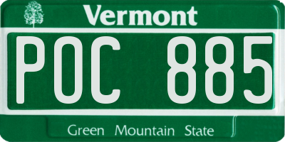 VT license plate POC885