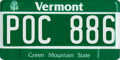 VT license plate POC886