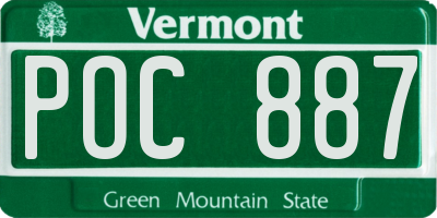 VT license plate POC887