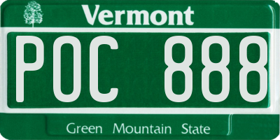 VT license plate POC888