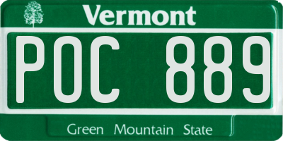VT license plate POC889
