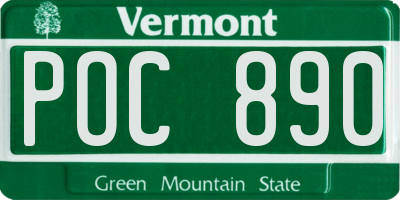 VT license plate POC890