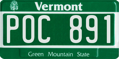 VT license plate POC891