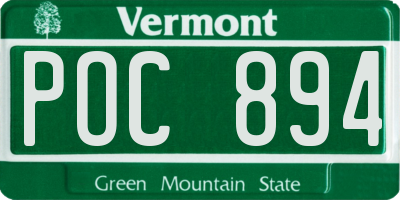 VT license plate POC894