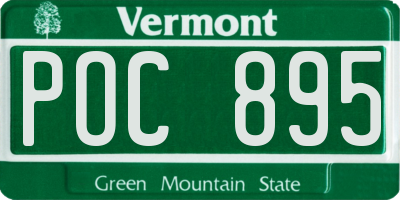 VT license plate POC895