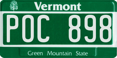 VT license plate POC898