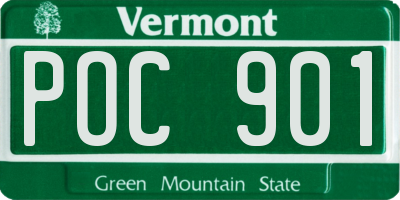 VT license plate POC901