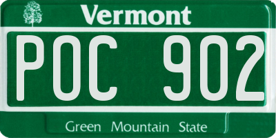 VT license plate POC902