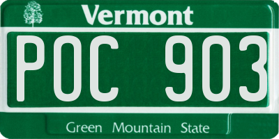 VT license plate POC903