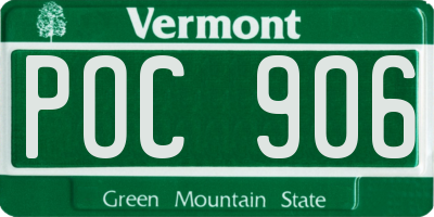 VT license plate POC906