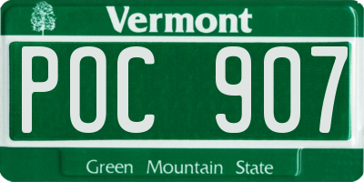 VT license plate POC907