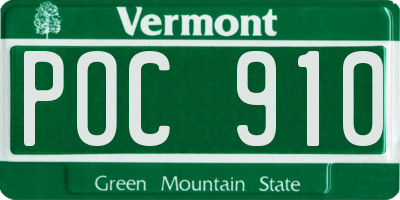 VT license plate POC910
