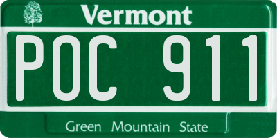 VT license plate POC911