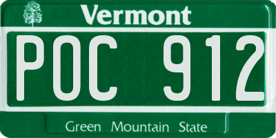 VT license plate POC912