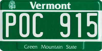 VT license plate POC915