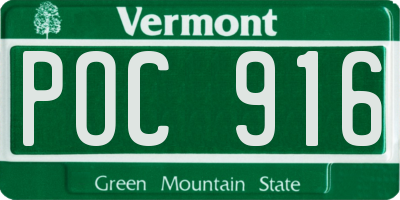 VT license plate POC916