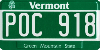 VT license plate POC918